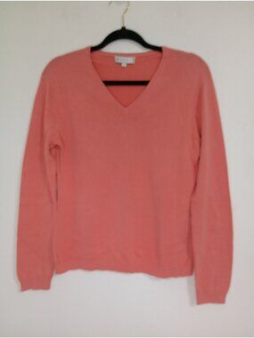 Peter Millar Sweater 100% Cotton Medium Womens Coral V-Neck
